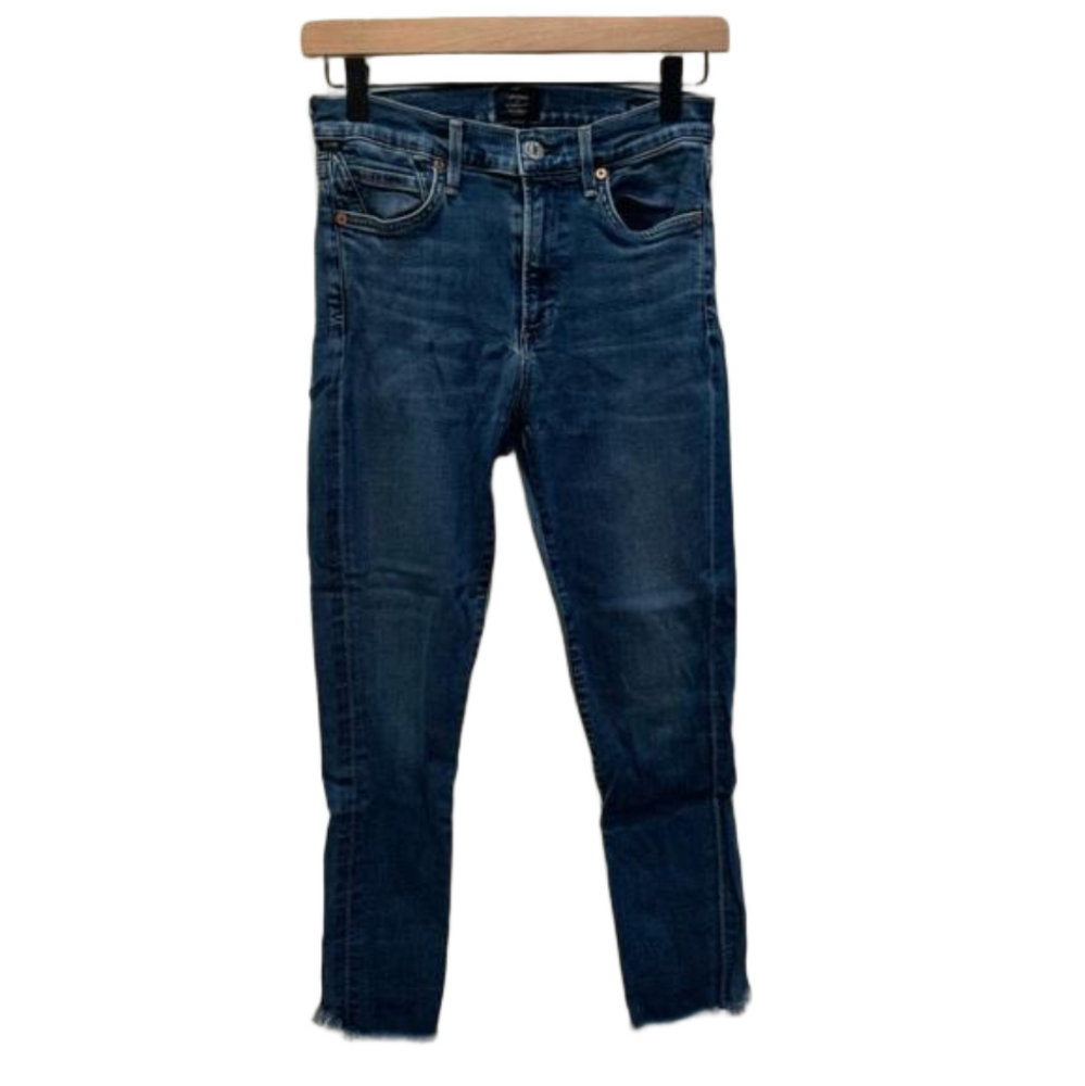 Citizens of Humanity Women’s Rocket Crop High Rise Skinny Frayed Blue Jeans 27